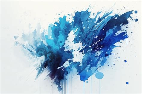 Una Pintura Azul Y Blanca De Una Salpicadura De Pintura Azul Foto