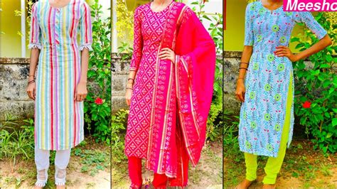 Meesho Kurta Set Haul In Kannada Kurta Pant Dupatta Set Haulkurta Set