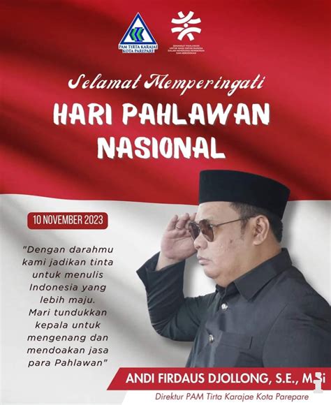 PAM Tirta Karajae Parepare Ucapkan Selamat Hari Pahlawan 2023 PAREPOS