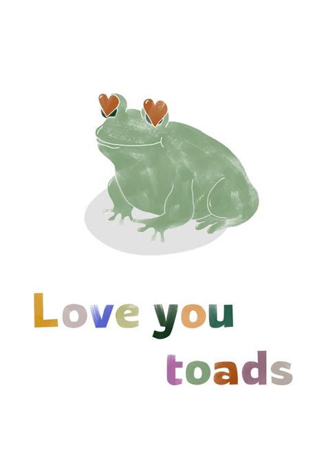 Valentines Day Cute Drawing Love You Toads Thortful