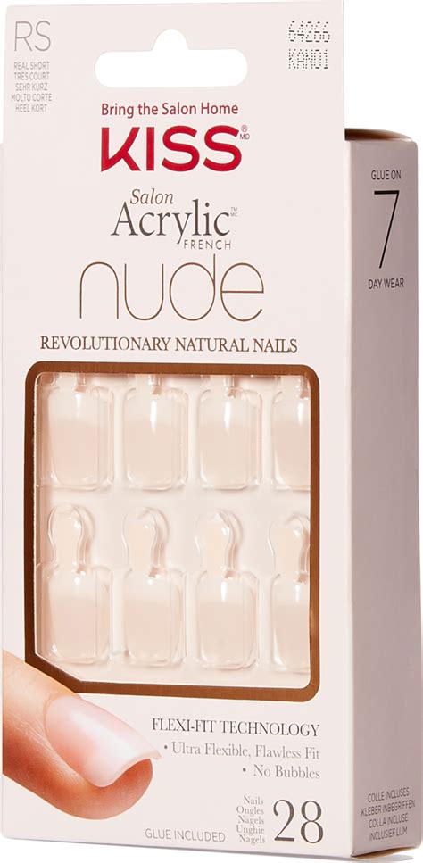 Kiss Salon Acrylic French Nude Sztuczne Paznokcie Klej Zestaw Kan Szt Drogeria