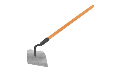 Gardening Hoe With Wooden Handle Watercolor Style Vector Illustration