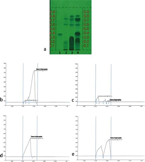 An Image Of Hptlc Plate At Uv 254 Nm Showing Swertiamarin Content