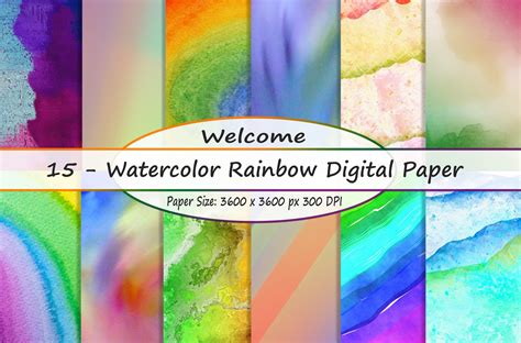 Watercolor Rainbow Digital Paper Graphic by Digital Creative Studio · Creative Fabrica