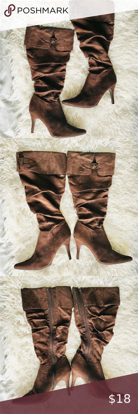 Pierre Dumas Women S Brown Suede Slouch Boots Slouched Boots