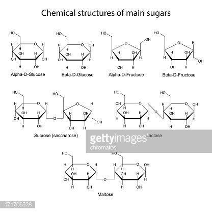 Vector De Stock De Chemical Structures Of Main Sugars Mono And