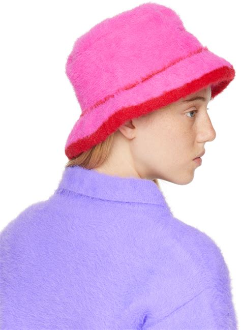 Jacquemus Pink Le Papier Le Bob Neve Bucket Hat Jacquemus