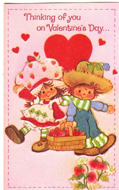 Valentines2 Vintage Strawberry Shortcake Vintage Greeting Cards Valentine Greeting Cards