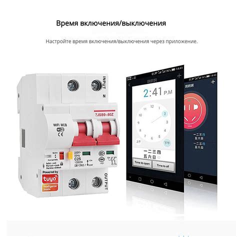 Умный автоматический выключатель Tuya 2P63A с дистанционным управлением ...