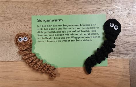 Sorgenwurm Worry Worms Geschenk Mitbringsel Give Away Etsy De