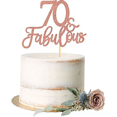 Blumomon 3 Pack 70 Fabulous Cake Topper Rose Gold Glitter Cheers To