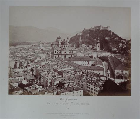 Salzburg vom Mönchsberg Originalfotografie Albumin auf Verlagskarton