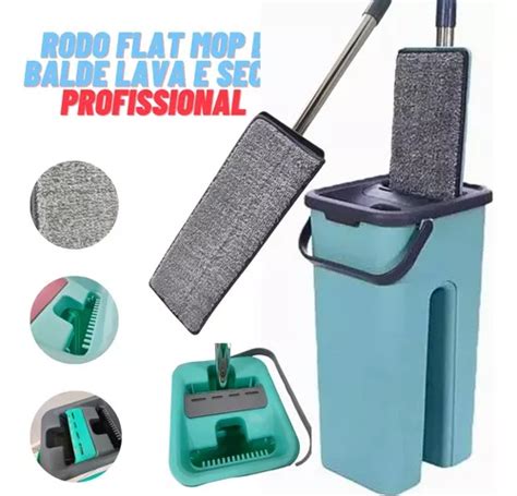 Rodo Flat Mop E Balde Lava E Seca Profissional Parcelamento Sem Juros