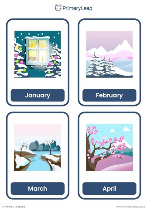 Printable Months Of The Year Flashcards