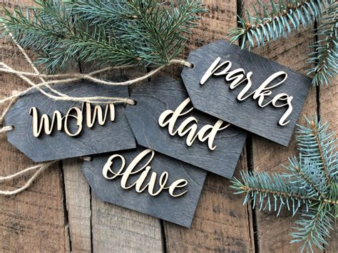 Personalized Stocking Tag Wood Gift Tags Christmas Stocking Name Tags