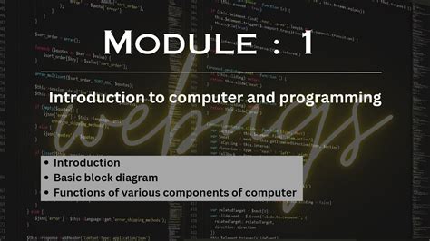 Pps Ch Introduction To Computer And Programming Video Youtube