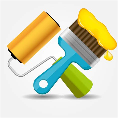 Paint Roll And Brush Icon Vector Illustration 8342970 Vector Art At