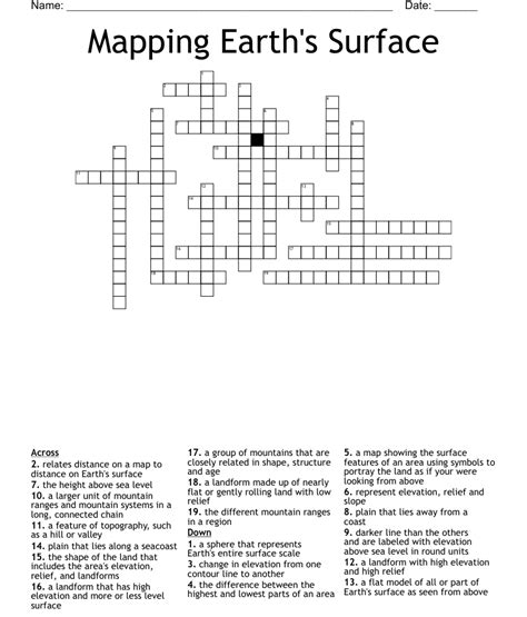 Mapping Earth S Surface Crossword Wordmint