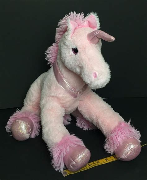 Dan Dee Unicorn Pink Plush Sparkle Hearts Soft Floppy Stuffed Animal 20