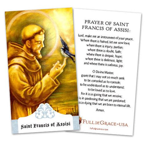 St Francis Of Assisi Holy Cards