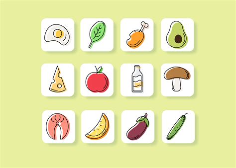 Healthy Food Line Icons On Behance