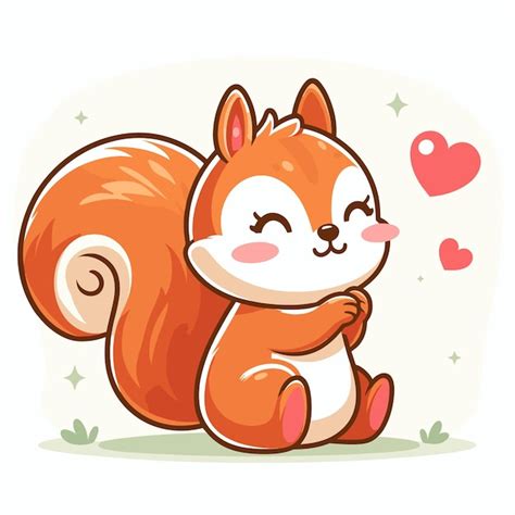 Cute Squirrel Cartoon Vector On White Background Premium Ai Generated Vector