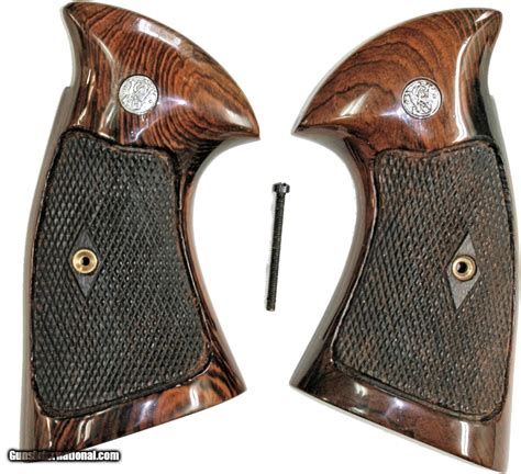 Smith Wesson K Frame Roper Style Walnut Checkered Grips For Sale