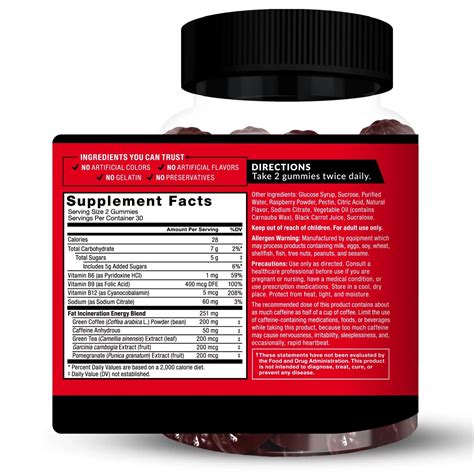 Force Factor Leanfire Thermo Fat Burner Gummies Berry Blast 60 Gummies