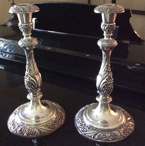 1847 Rogers IS Silverplate Candle Holders Candelabras 18 Inches PR