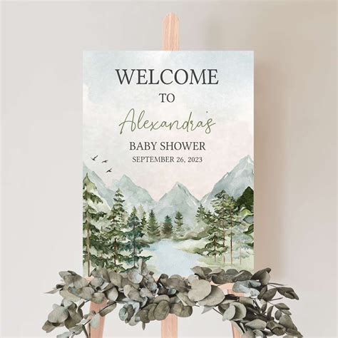 Editable Oh Boy Let The Adventure Begin Baby Shower Welcome Sign