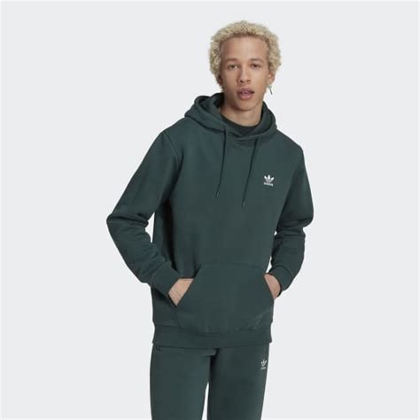 Adidas Mens Lifestyle Adicolor Essentials Trefoil Hoodie Green Adidas Us