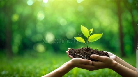 Environment Earth Day In The Hands Of Trees Growing Seedlings Bokeh