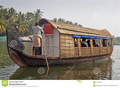 Houseboat , Sightseeing Boat at Famous Backwaters of Kerala Editorial ...