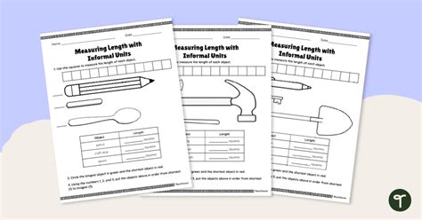 Measuring Length With Informal Units Worksheets Teach Starter