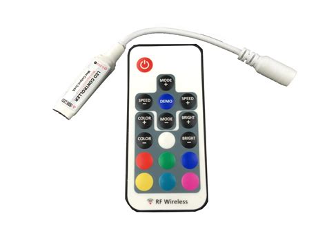 Mini Rf Rgb Led Controller Dimmer Dc 5v 24v 12a 17 Keys Wireless Remote