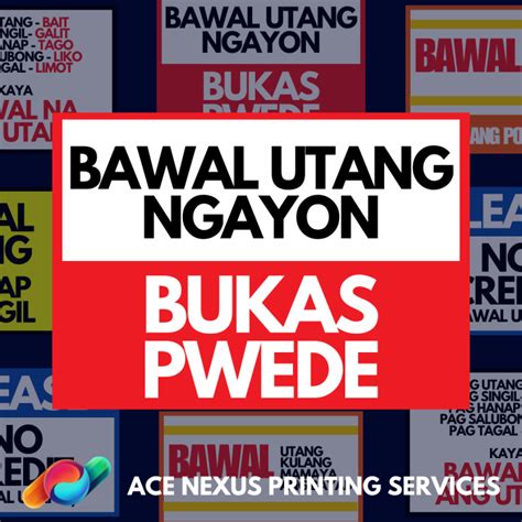 Bawal Utang No Credit Bawal Umutang Laminated Waterproof Sticker Pvc