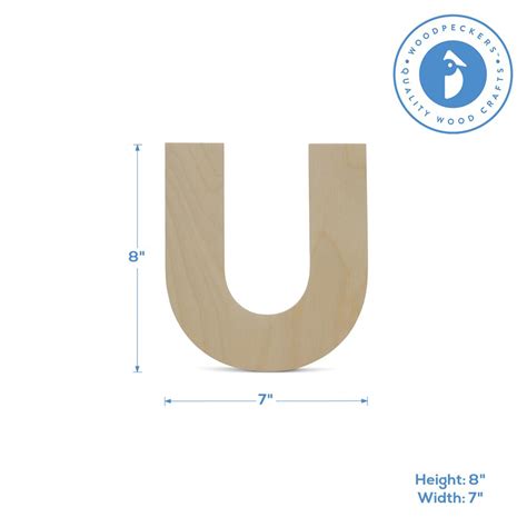 Wooden Letter U 12 Inch Or 8 Inch Unfinished Large Wood Letters For