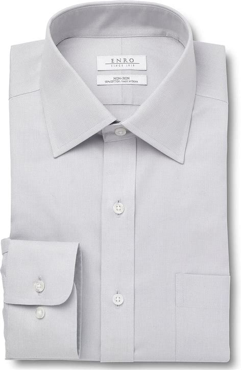 Enro Big Tall Classic Fit Bedford Solid Dress Shirt Grey 20 3637