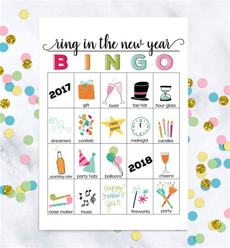 New Years Bingo Printable Printable Word Searches