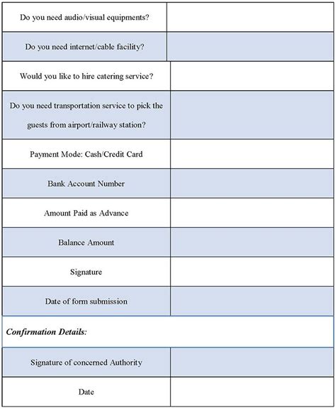 Meeting Reservation Form Editable Pdf Forms