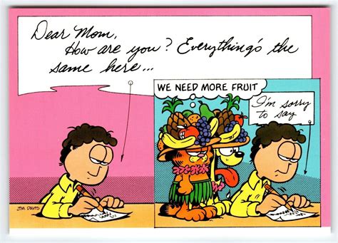 Garfield Cat Postcard Dear Mom Odie Jon Jim Davis 1978 Tabby Cartoon