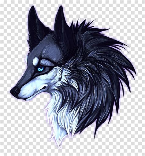 Black And Blue Wolf Drawing