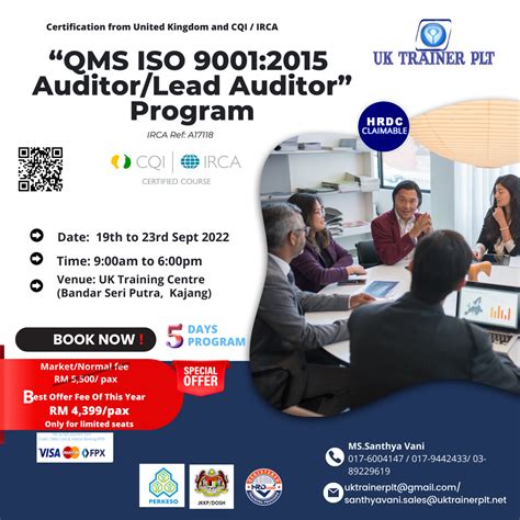 Qms Iso 90012015 Auditorlead Auditor Training Uk Trainer Plt