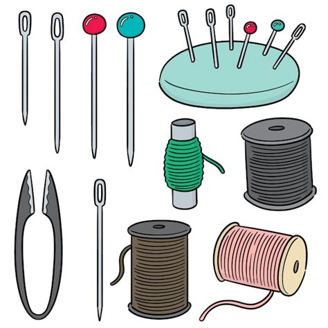 Premium Vector Vector Set Of Sewing Accessories