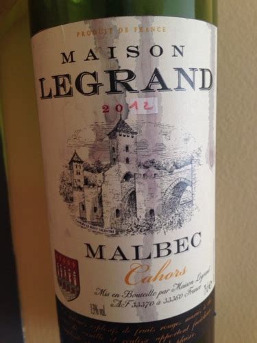 Maison Legrand Malbec Cahors Vivino France