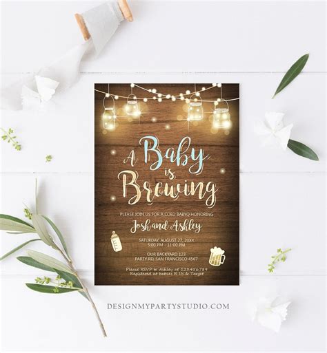 Editable A Baby Is Brewing Invitation Bottle And Beers Baby Etsy