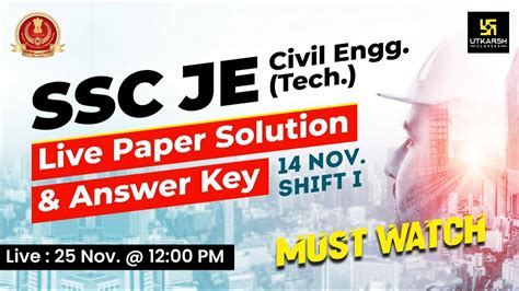 Ssc Je 2022 Complete Paper Solution Civil Engineering Paper Analysis