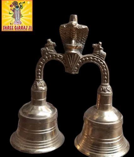 Golden Well Polished Brass Twin Hand Bell For Worship At Rs 750 Kg In Jalesar