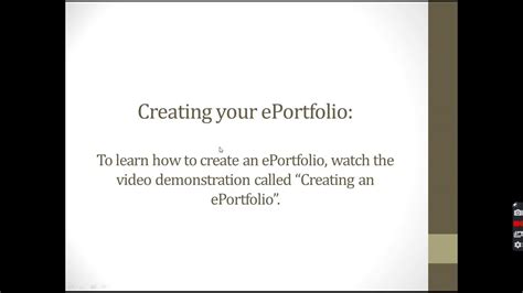 Introduction To Creating An Eportfolio Youtube