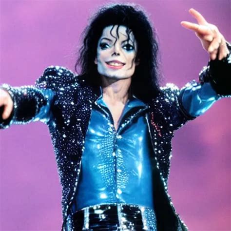 Michael Jackson Invincible World Tour Sparkly Blue Stable Diffusion